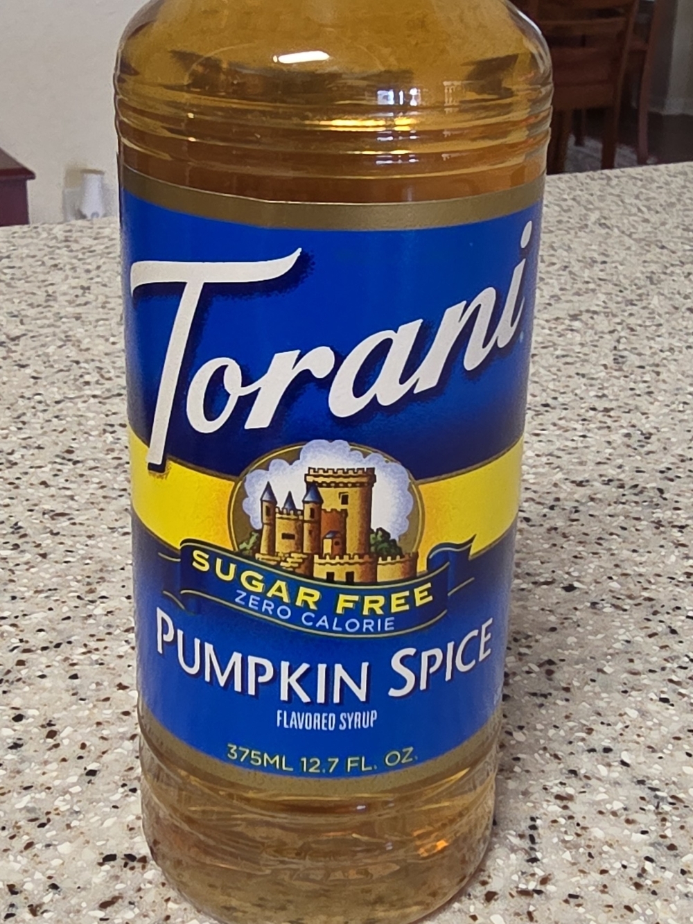 Sugar Free Pumpkin Spice Syrup - Blue & Yellow Bottle